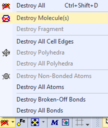 Destroy Molecules toolbar button