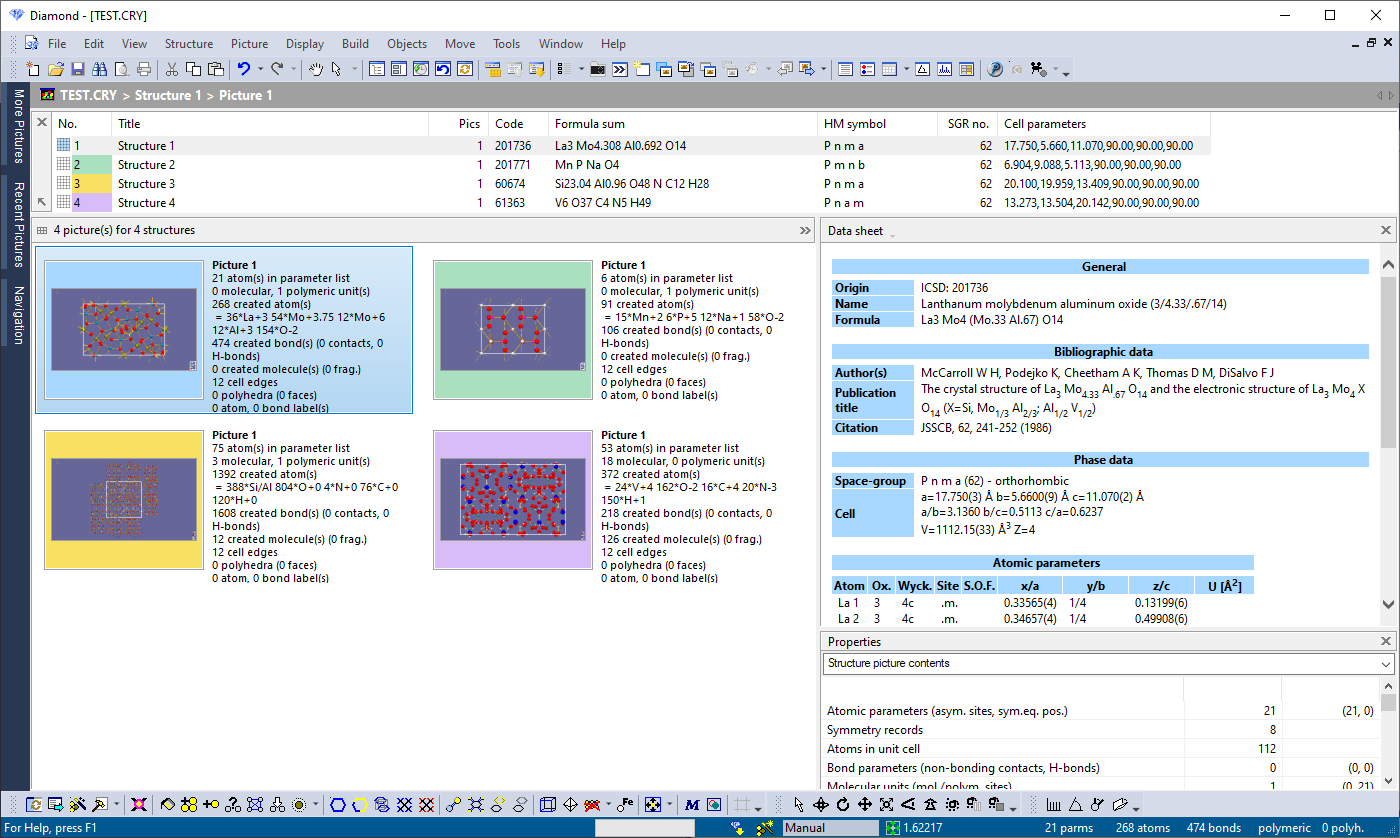 Diamond 3 Structure Table