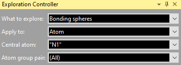 Screenshot of Exploration Controller with an atom pre-selected