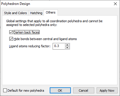 Polyhedron Design dialog with Others page
