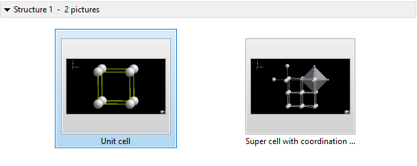 Structure document window with two structure picture thumbnails